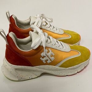 Tory Burch Red, Yellow, and Orange Sneakers